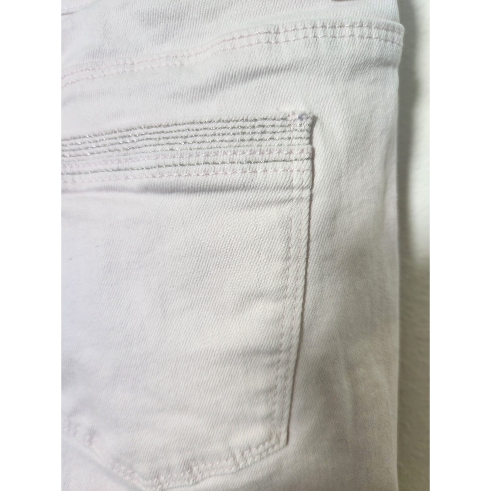 White House Black Market Pink Jeans Size 6 Skinny Ankle Gold Zip Leg Metallic - Picture 8 of 11